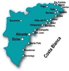 map Costa Blanca